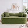 Vipbear - Curved Loveseat with 4 Pillows, Modern Boneless Couch, Convertible Sleeper Sofa Bed - Green