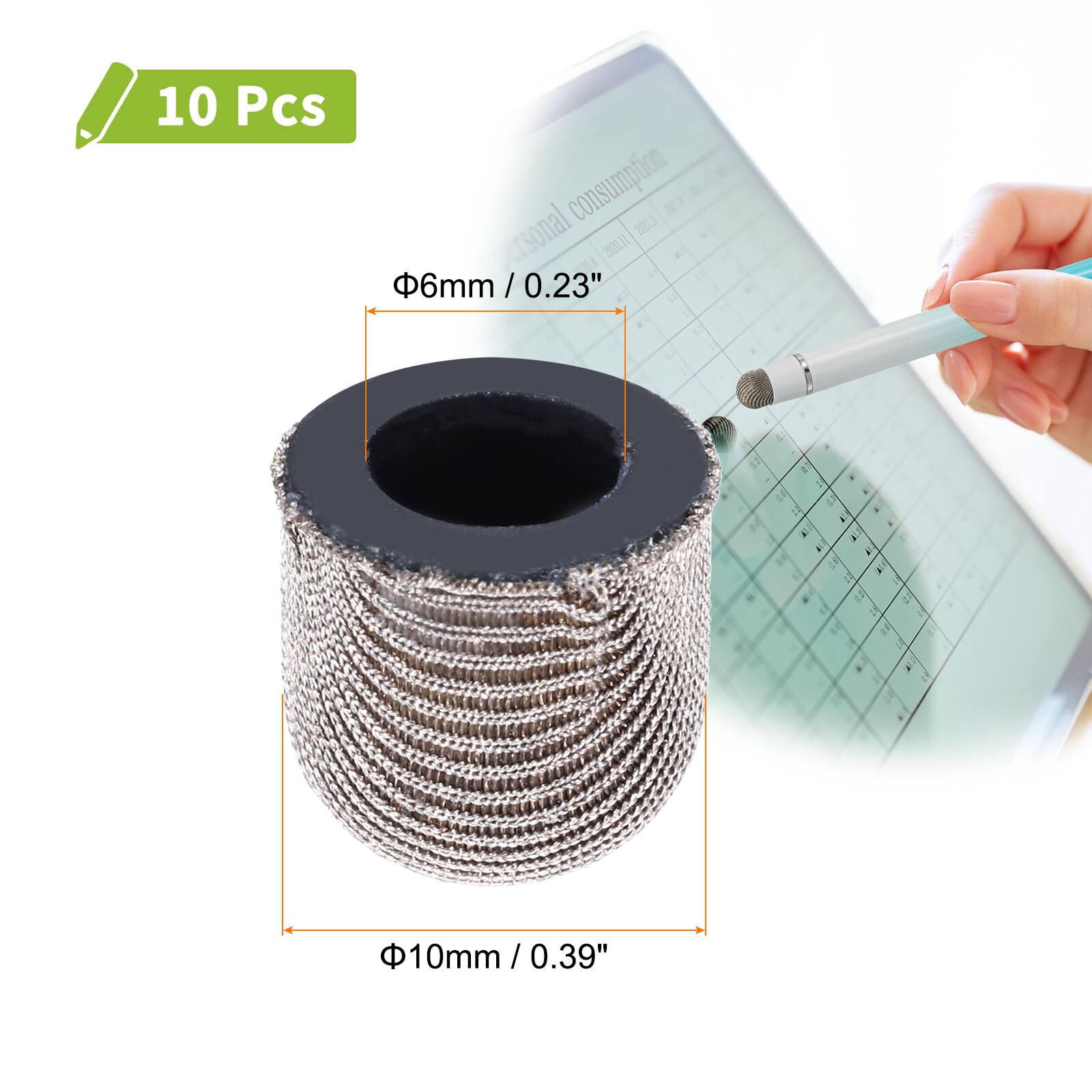 10 Pcs  
Φ6mm / 0.23"  
Φ10mm / 0.39"