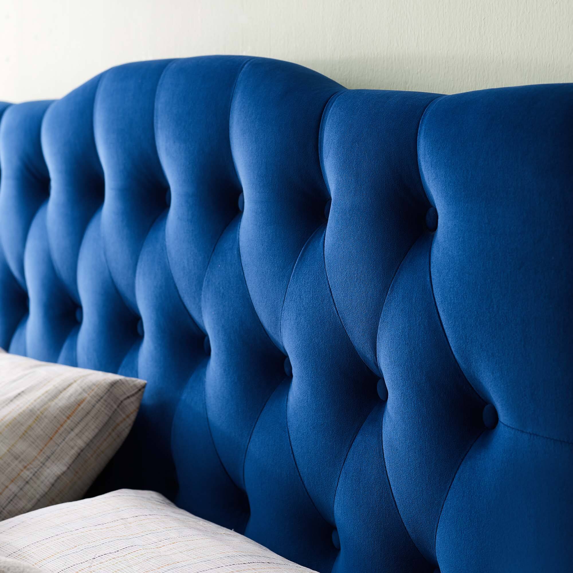 Alt View 3. Modway - Annabel Diamond Tufted Performance Velvet Queen Headboard by Modway - Blue.
