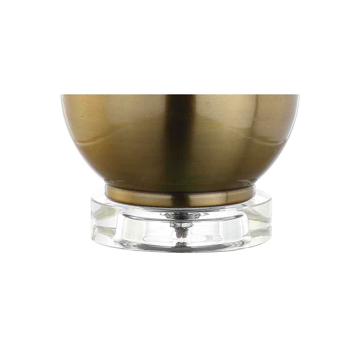 Alt View 7. Jonathan Y - Dylan 25" Metal/Crystal Teardrop LED Table Lamp, Brass - Brass Gold.