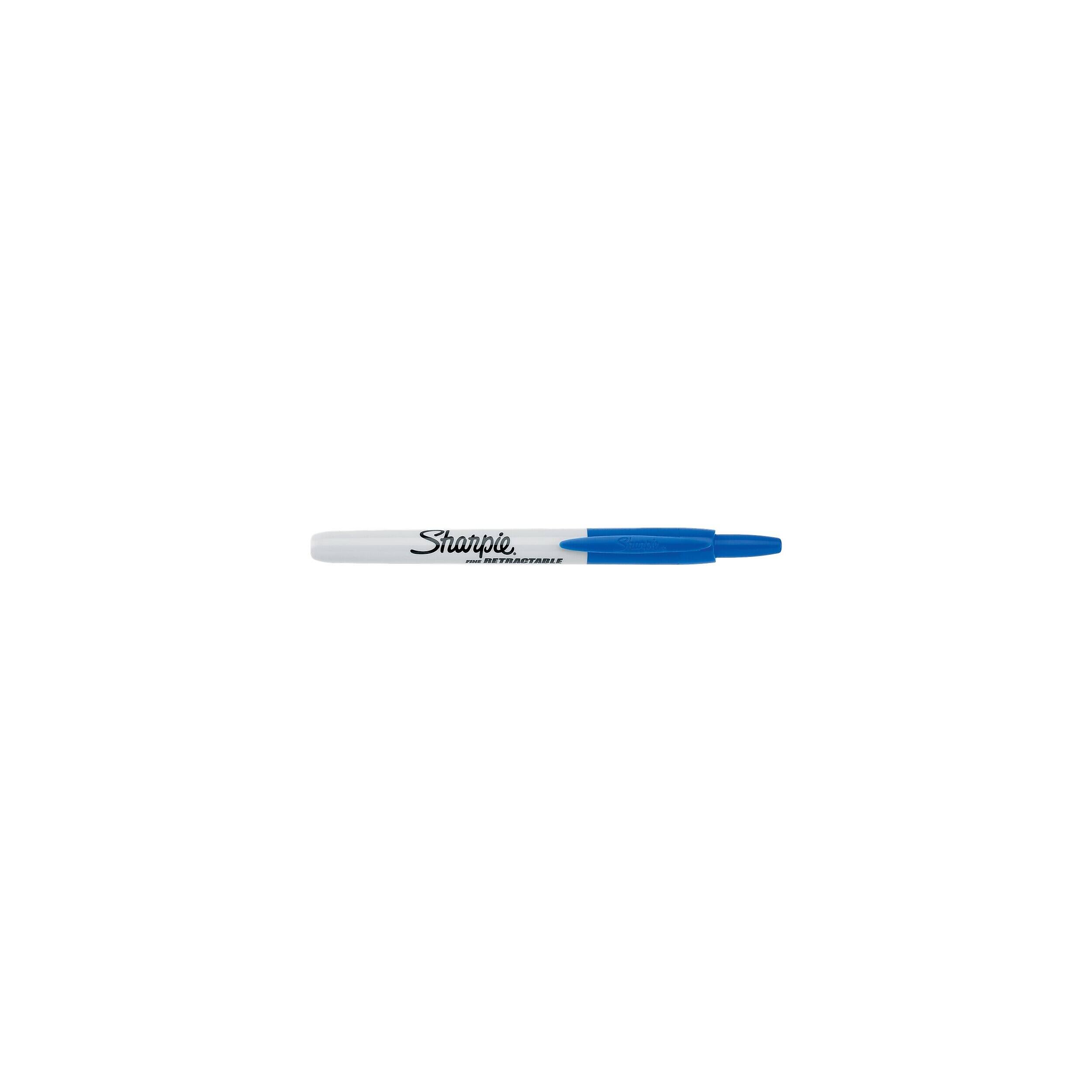 Sharpie Retractable Permanent Markers, Fine Tip, 12/Pack (32703) Blue ...