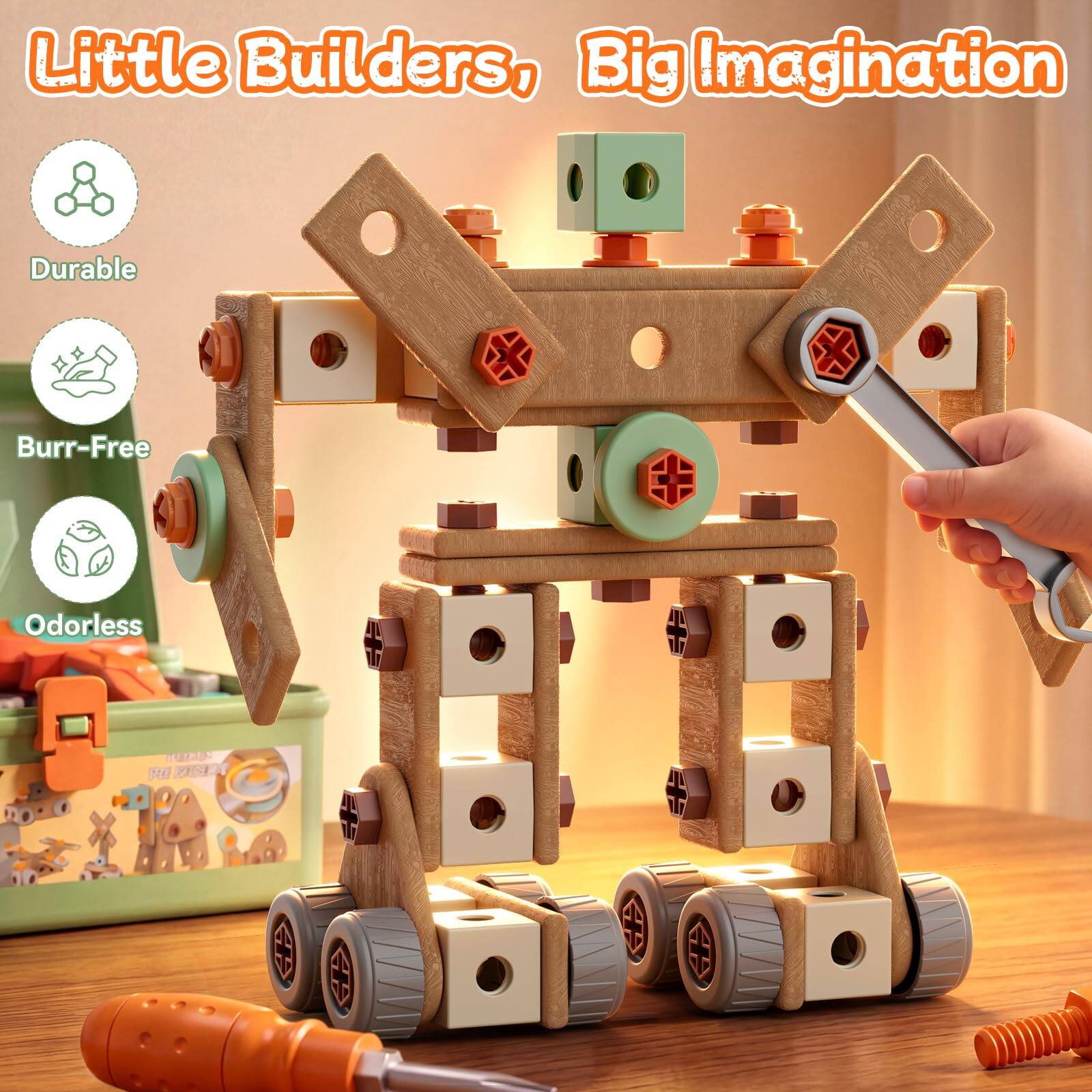 Little Builders, Big Imagination

- Durable
- Burr-Free
- Odorless