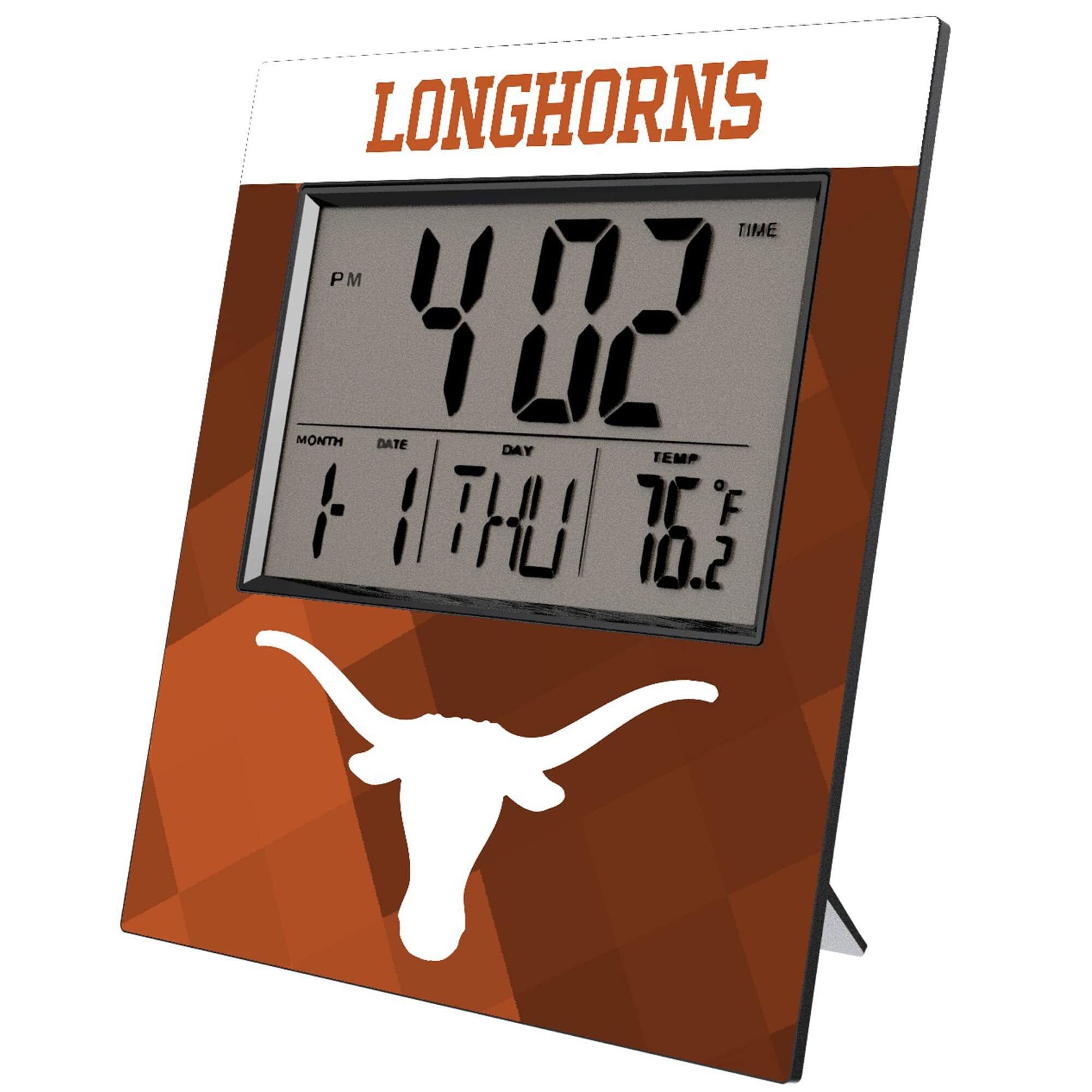 Keyscaper - Texas Longhorns Color Block Digital Desk Clock - Multicolor