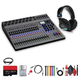 Zoom - LiveTrak L-20-20-Input Digital Mixer + MDR-7506 Headphones, Bundle