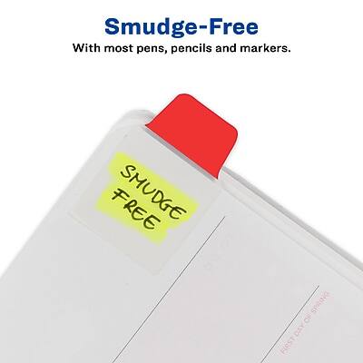 Smudge-Free  
With most pens, pencils and markers.  

SHUDGE FREE