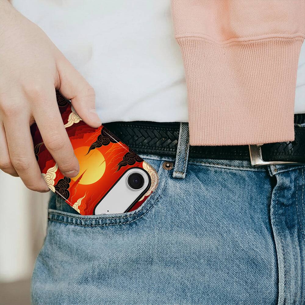 Alt View 4. BUBM - Smartphone Case for iPhone - 2-Layer Durable Smartphone Protection Case - Crimson Horizon - Crimson Horizon for iPhone Air.