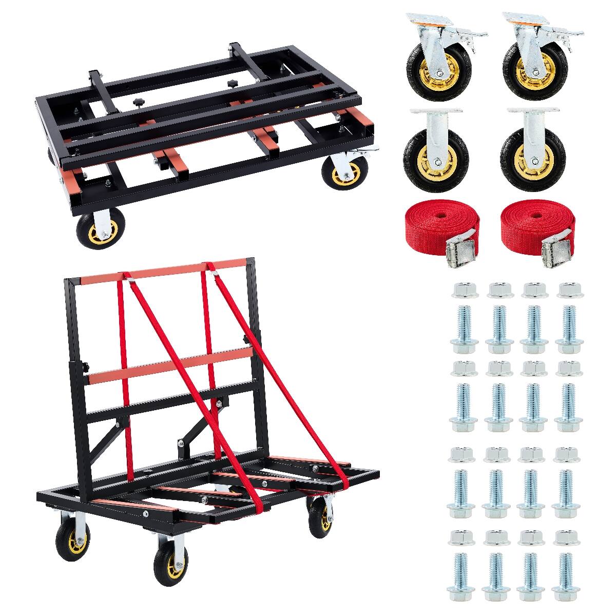 Ropilly Folding Drywall Dolly Steel Panel Cart with 2000 lb Load ...