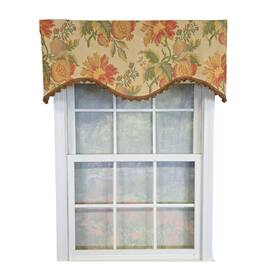 RLF Home - 100% Cotton Sublime Cornice Fully lined Windows Rod Pocket Valance 50" x 17" - Orange