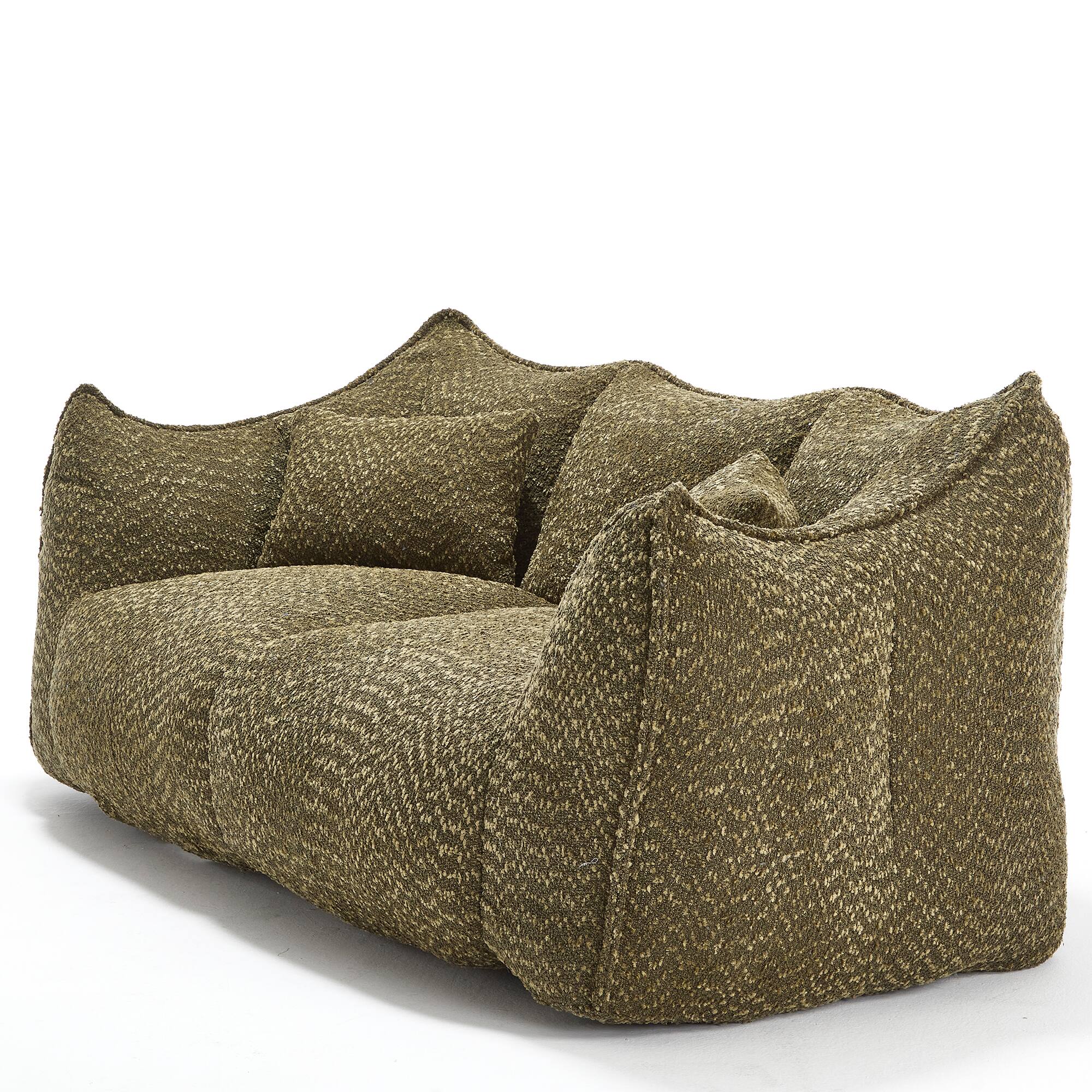 Alt View 10. GOODSILO - Large Square Beanbag Chair with High Resilience Foam Core for Two Person Lounging and Relaxation - Olive Green.