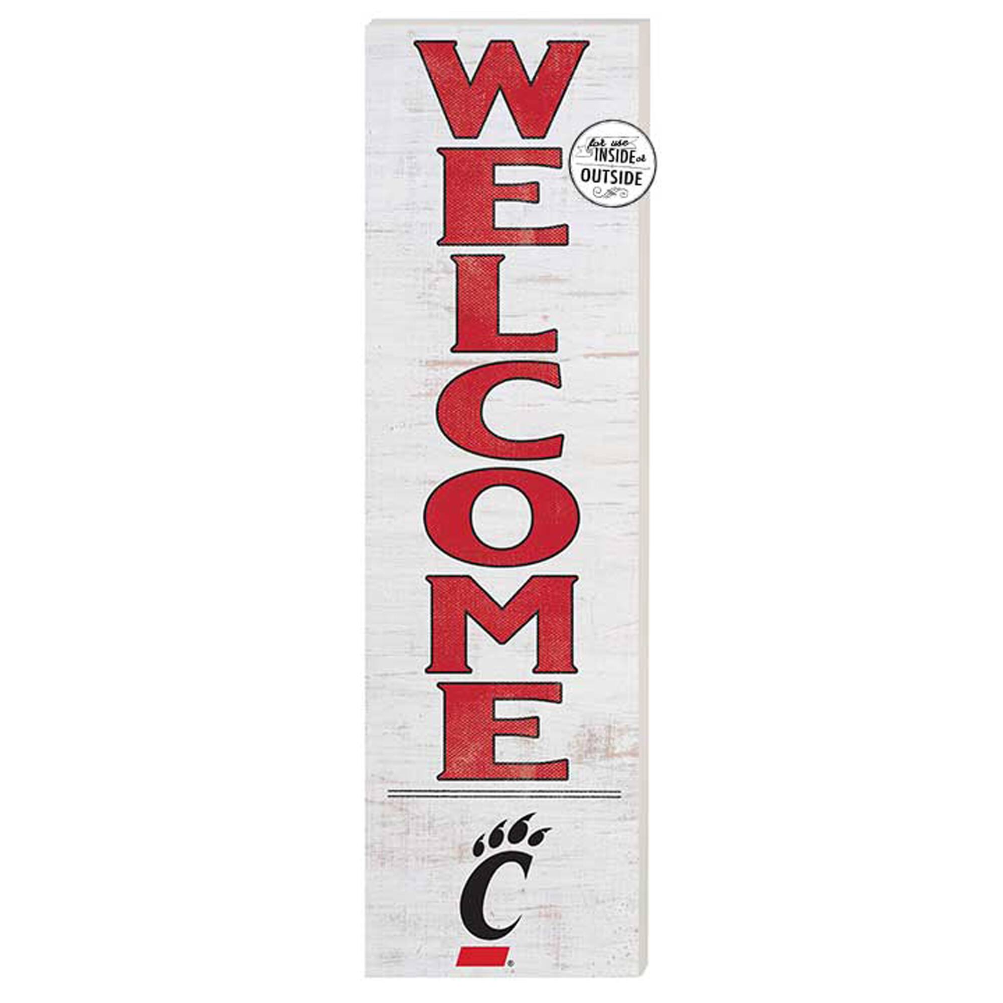 White Cincinnati Bearcats 10'' x 35'' Indoor/Outdoor Welcome Sign