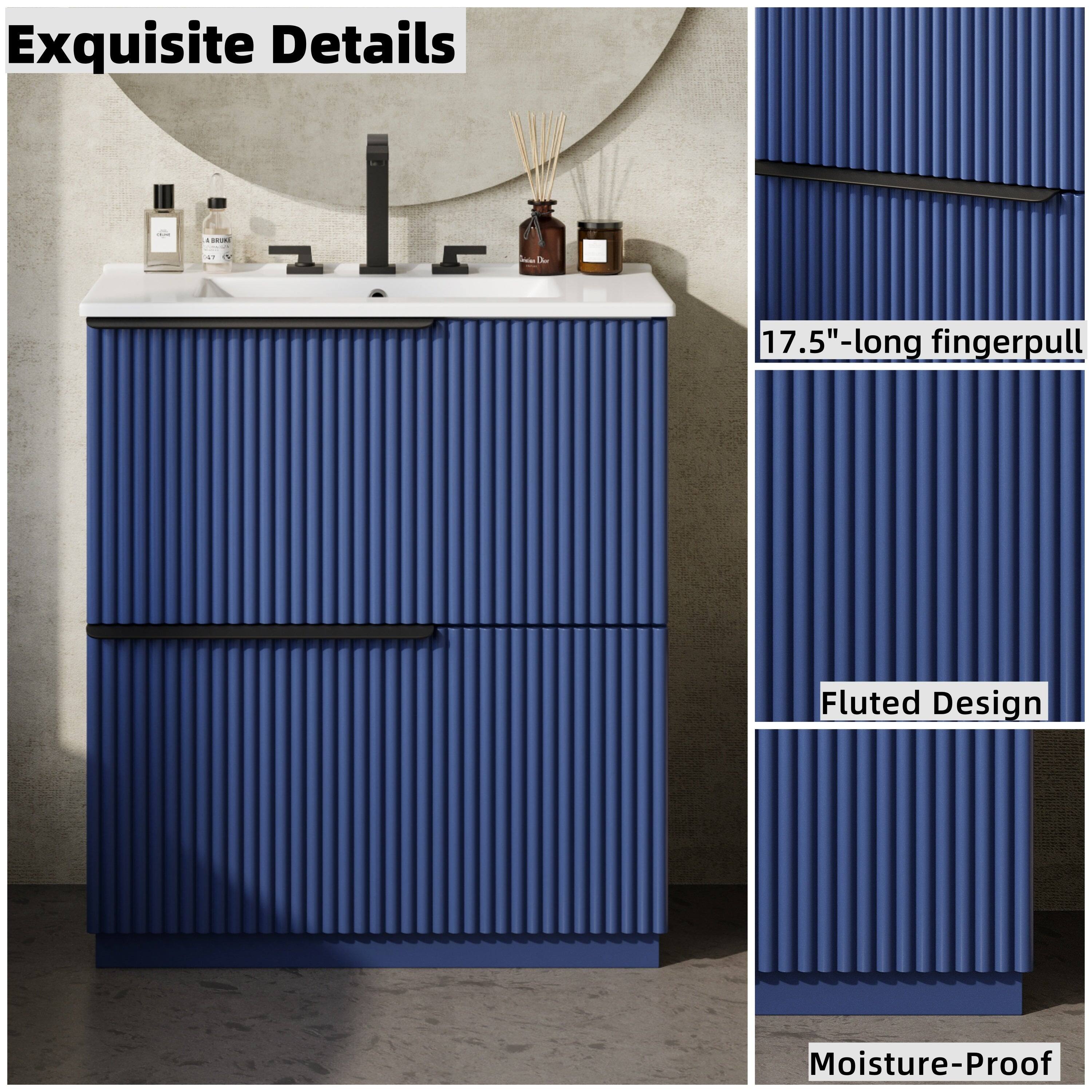 Exquisite Details

17.5"-long fingerpull

Fluted Design

Moisture-Proof