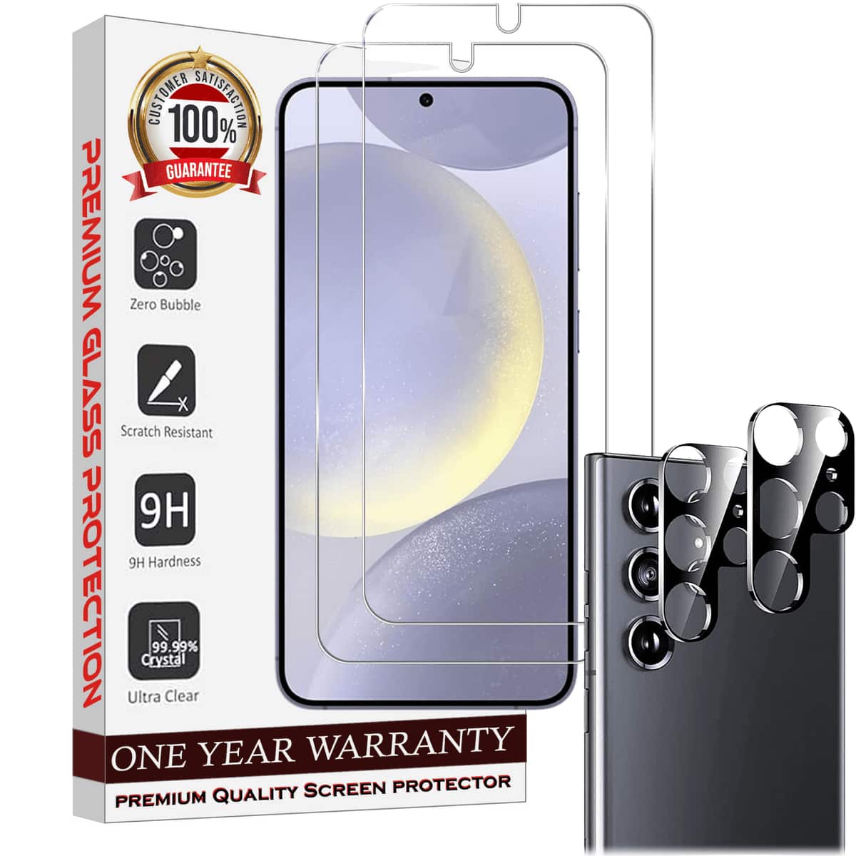 CUSTOMER SATISFACTION 100% GUARANTEE
PREMIUM GLASS PROTECTION
- Zero Bubble
- Scratch Resistant
- 9H Hardness
- 99.99% Crystal
- Ultra Clear
ONE YEAR WARRANTY
PREMIUM QUALITY SCREEN PROTECTOR