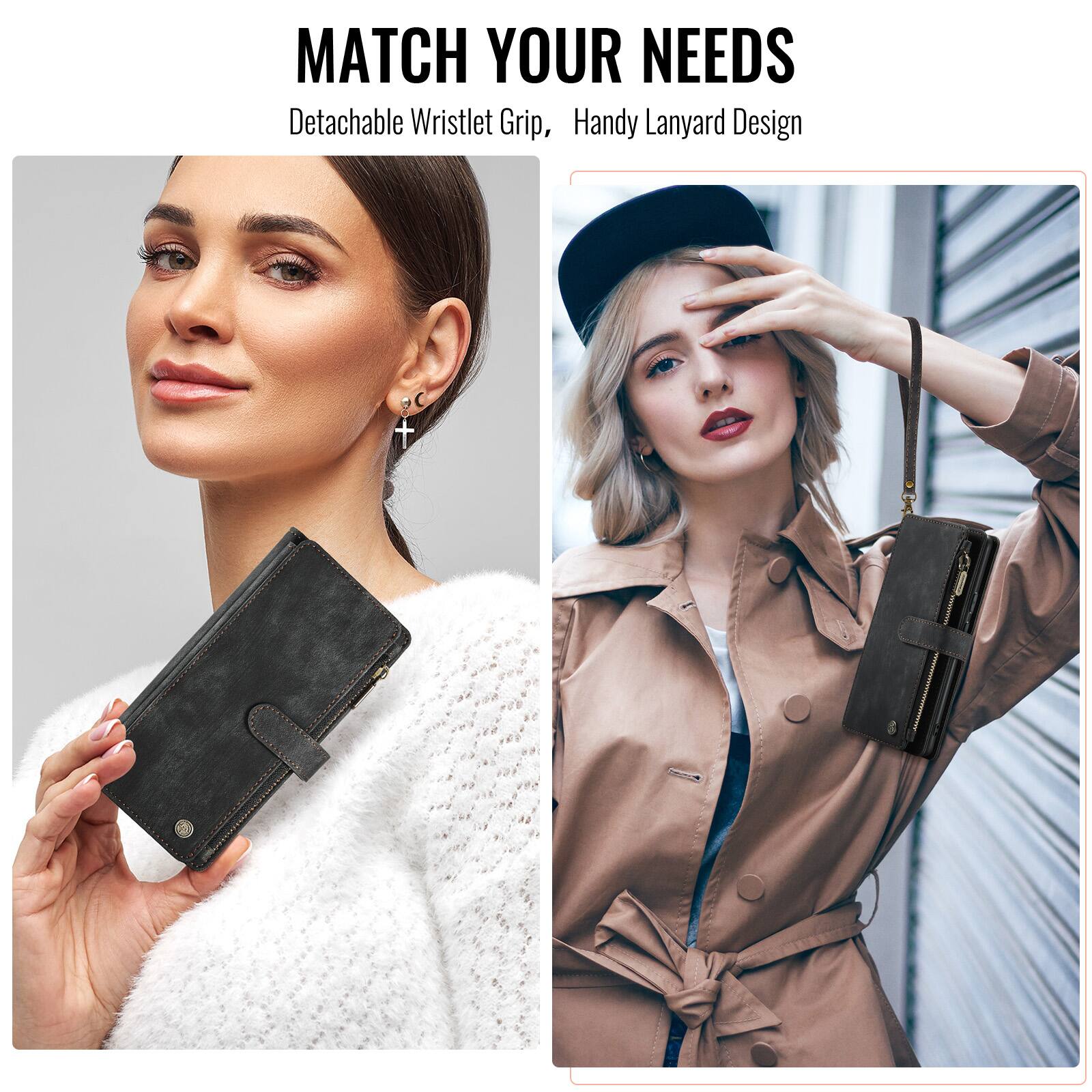 MATCH YOUR NEEDS  
Detachable Wristlet Grip, Handy Lanyard Design
