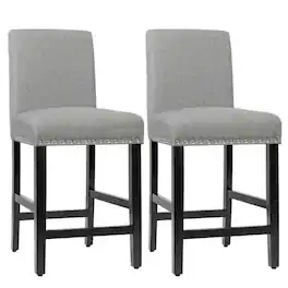 Kadyn - 25 In Kitchen Chairs with Rubber Wood Legs- for Kitchen Island & Dining Room - Gray