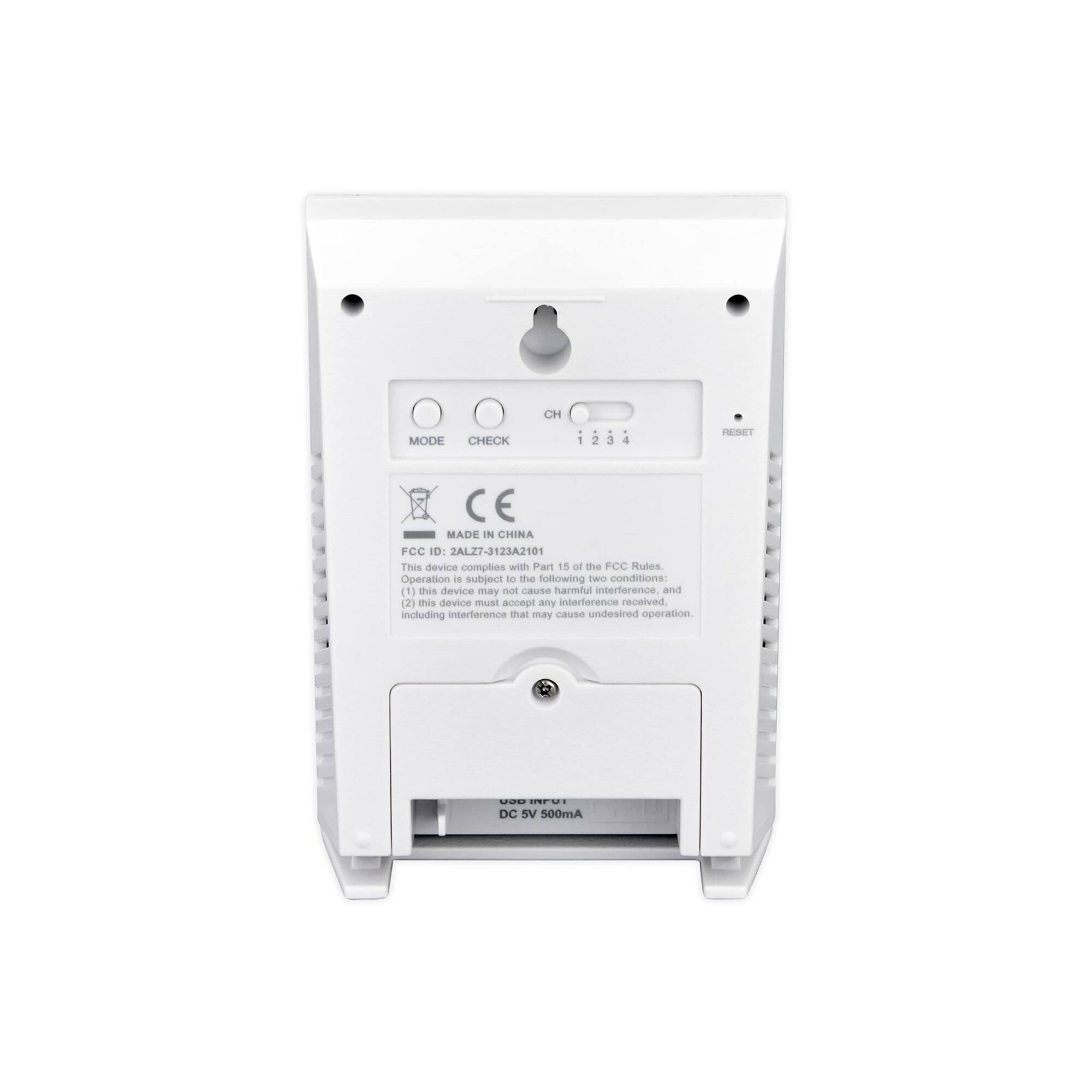 CH MODE CHECK - 1 1234 2 3 4 RESET CE MADE IN CHINA FCC ID: AL27-3123A2101 This device complies with Part 15 of the FCC Rules. Operation is subject to the following two conditions: (1) this device may not cause harmful interference and (2) this device must accept any interference received, including interference that may cause undesired operation. DC 5V 500mA
