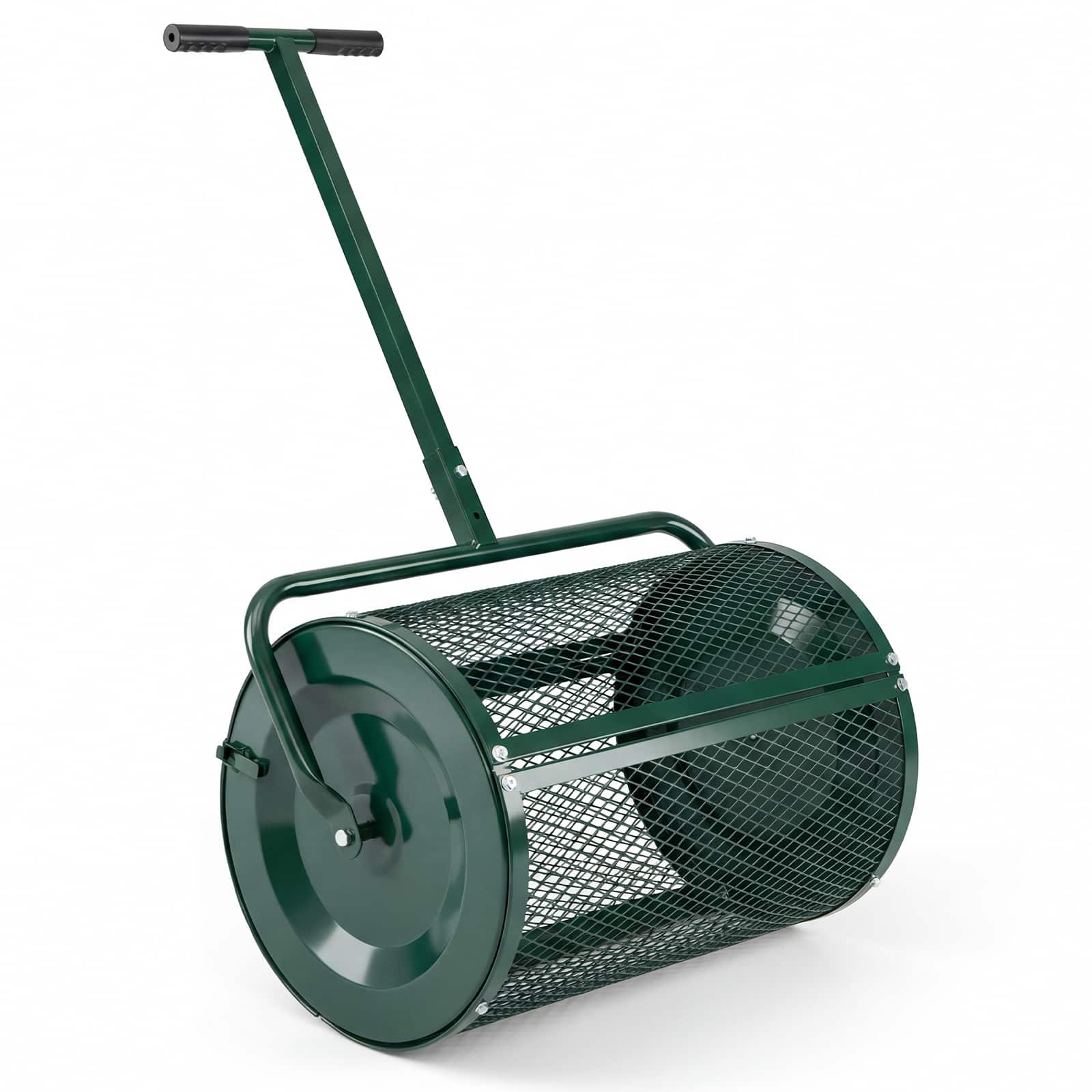 Gymax - Compost SpreaderPeat Moss Spreader Roller w/Height-adjustable T-shape Handle - Green price history on PriceWatchPro