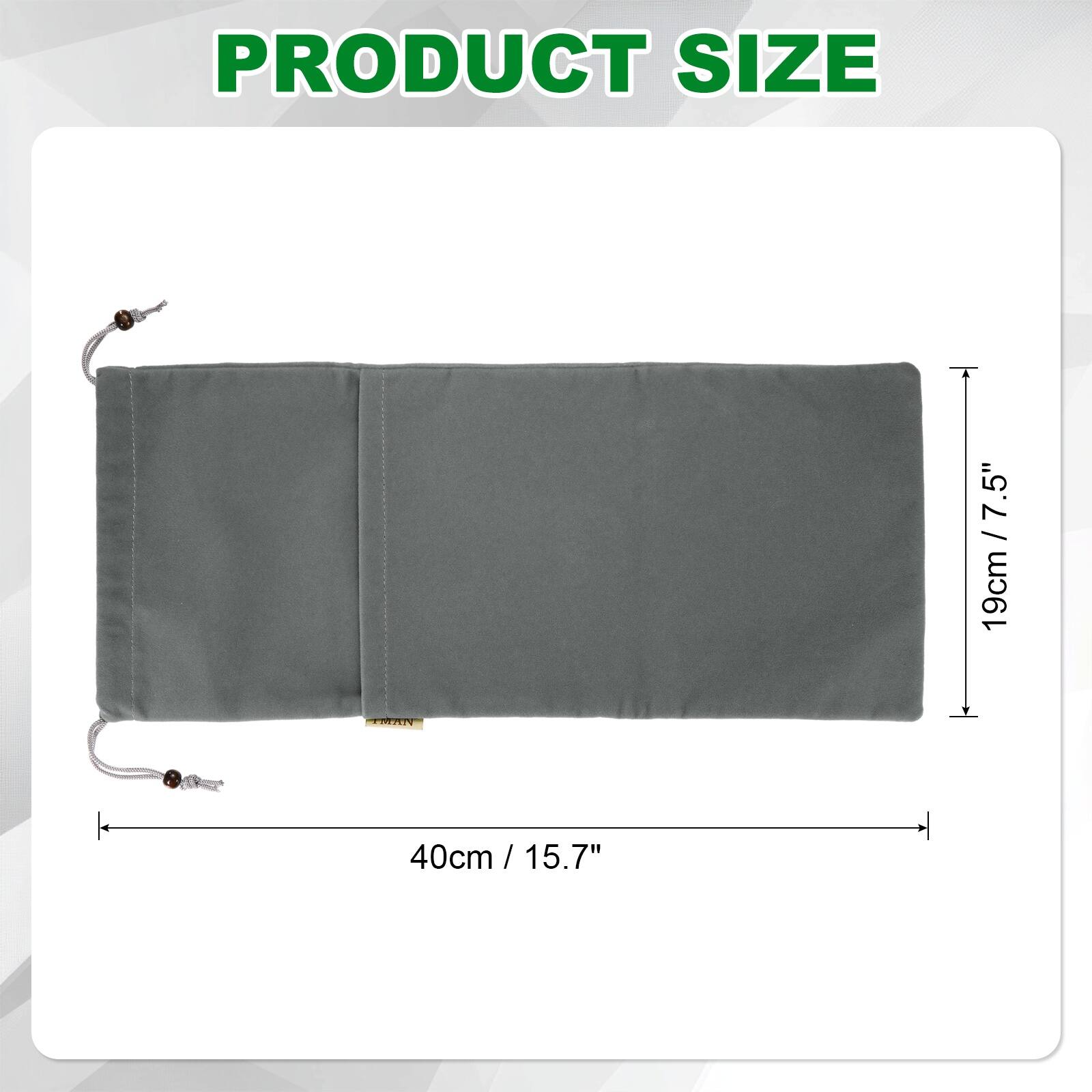 PRODUCT SIZE

7.5" / 19cm / 7.5"  
40cm / 15.7"
