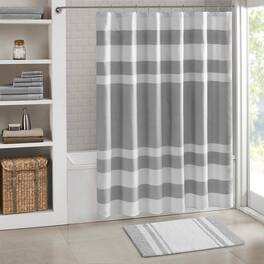 APRILSOUL - Reversible Cotton Bath Rug Casual Stripes Soft Plush Highly Absorbent - Gray