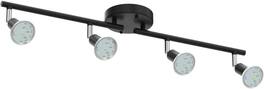 FINEAK - Black 4-Light LED Track Lighting Kit w/ Rotatable Heads & GU10 Bulbs (5000K)