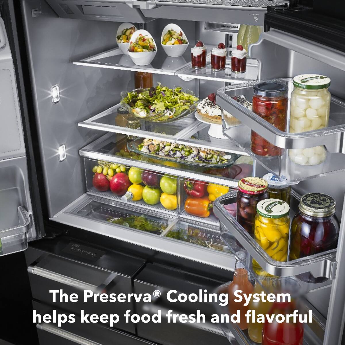 The Preserva® Cooling System helps keep food fresh and flavorful