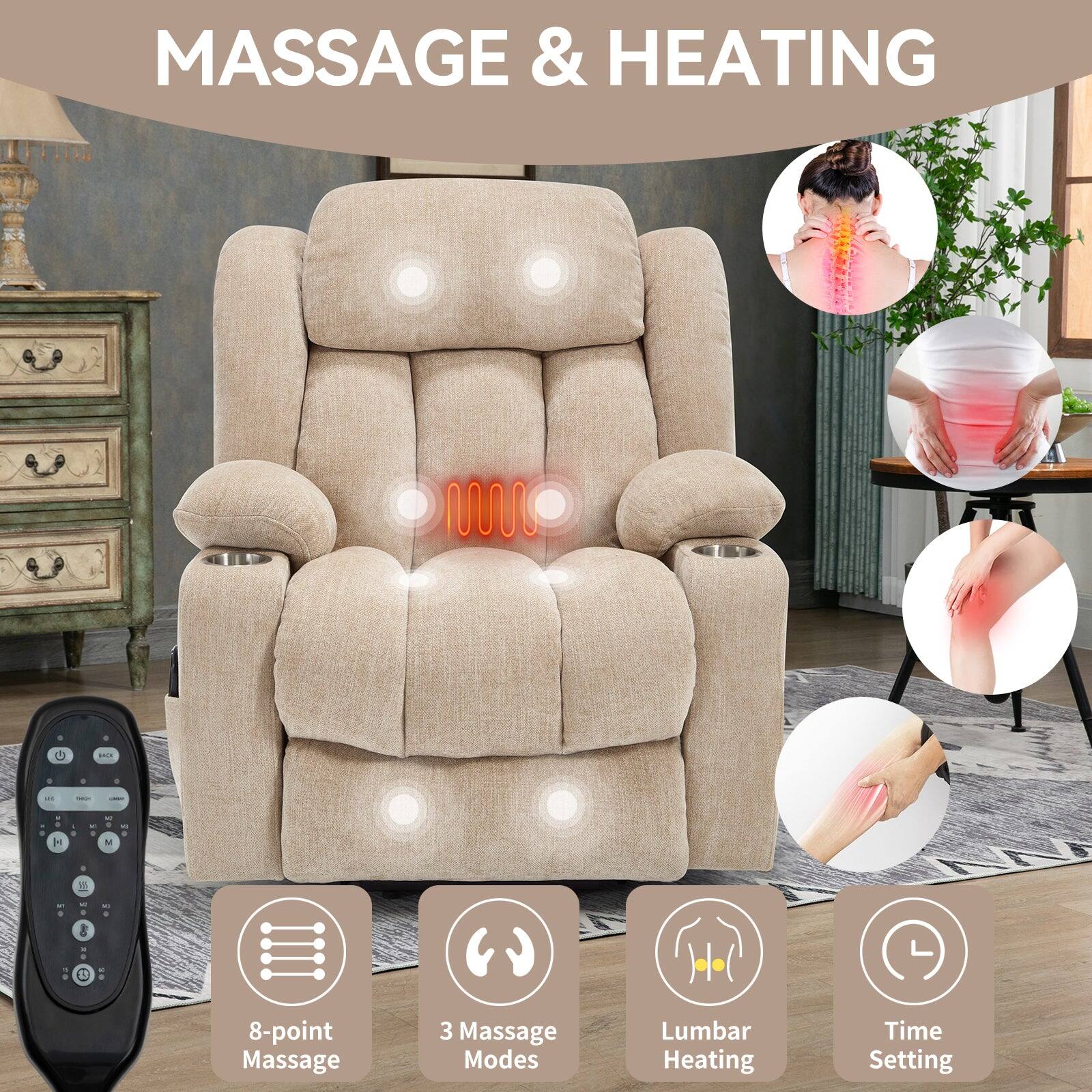 MASSAGE & HEATING

8-point Massage  
3 Massage Modes  
Lumbar Heating  
Time Setting