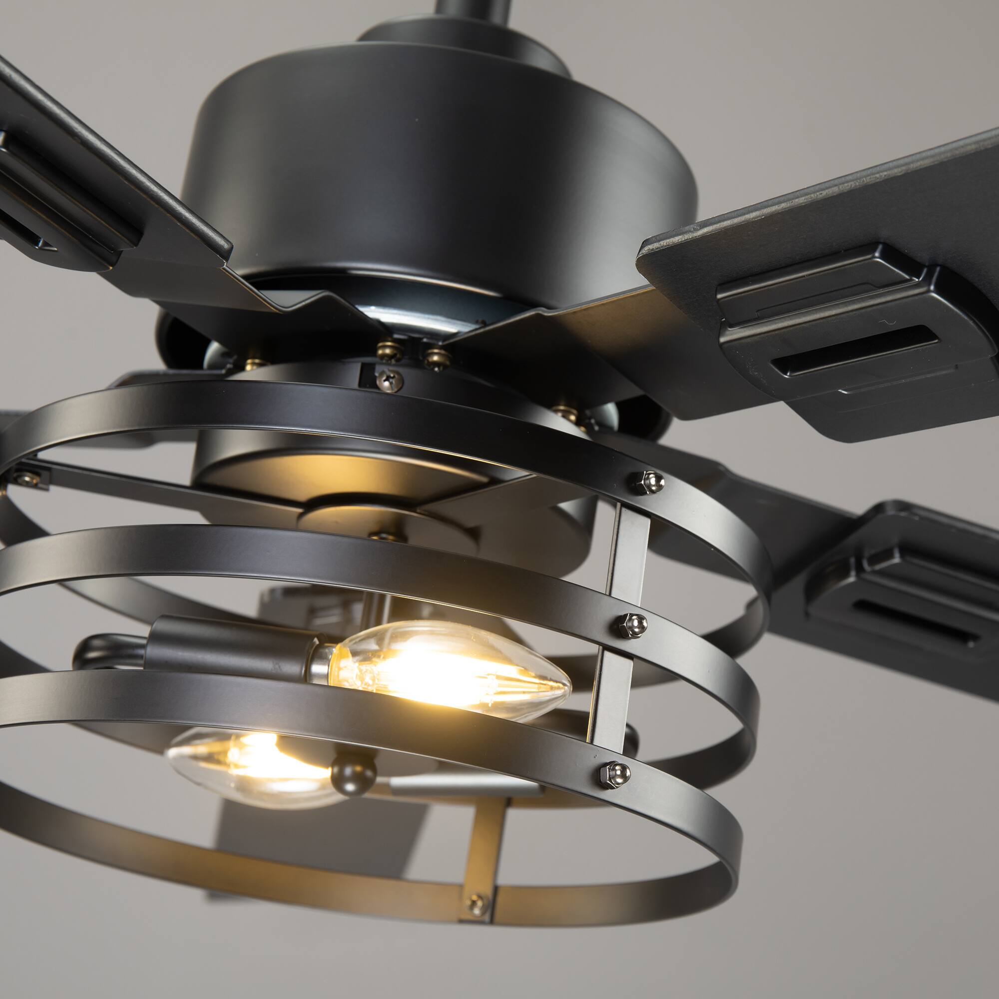 Alt View 6. Vaczon - 60" Smart Ceiling Fan with  App, Remote andReversible Blades - Matte Black.