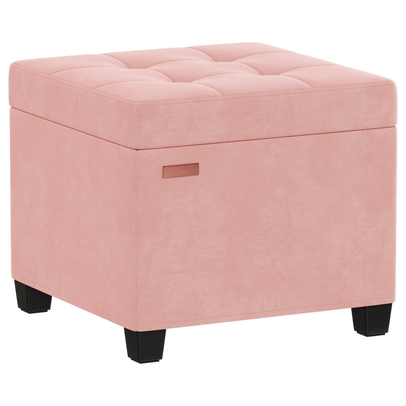 Velvet-pink 17.7" D x 17.7" W x 17.7" H