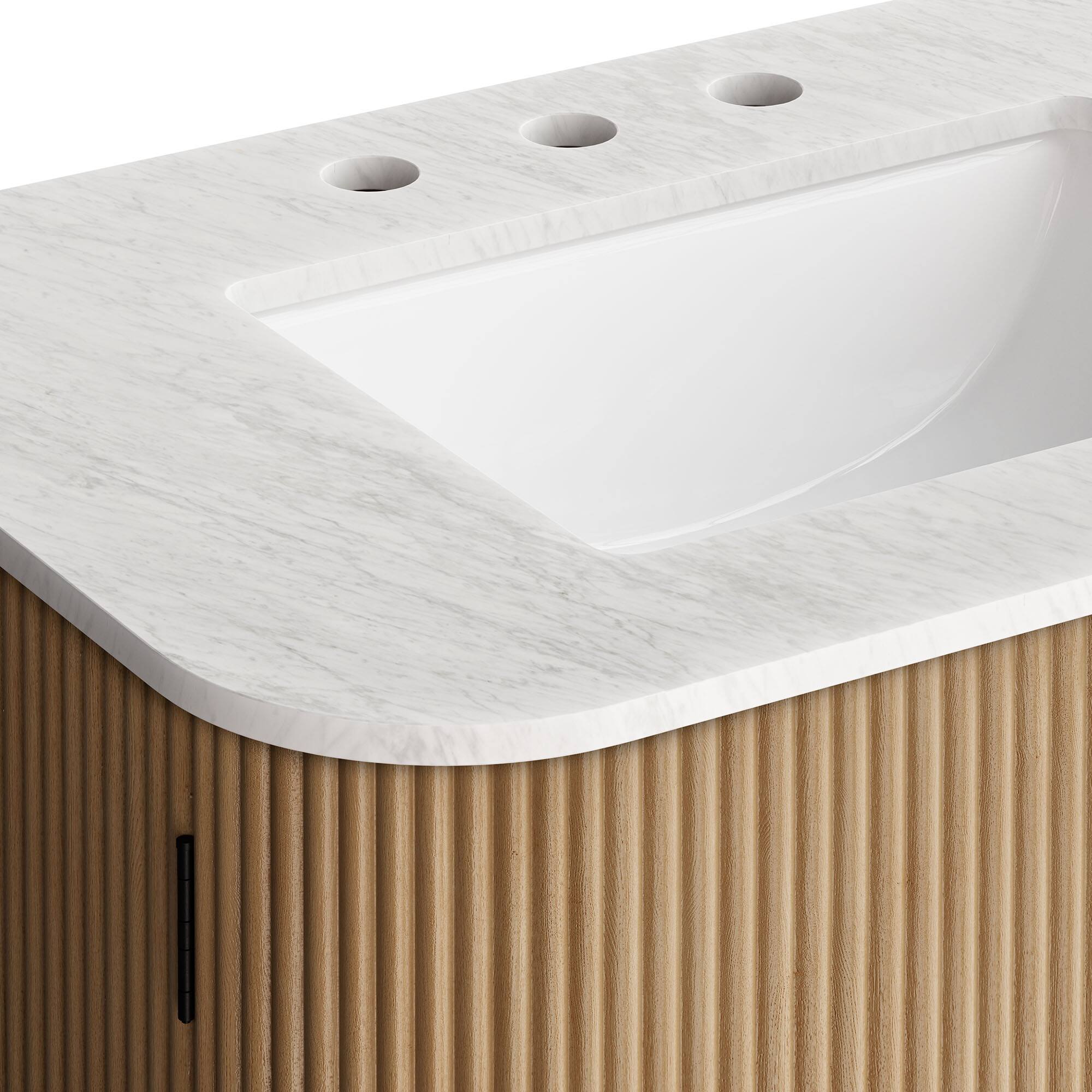 Alt View 7. Modway - Zia Wall-Mount Bathroom Vanity with Marble Sink by Modway - Natural.