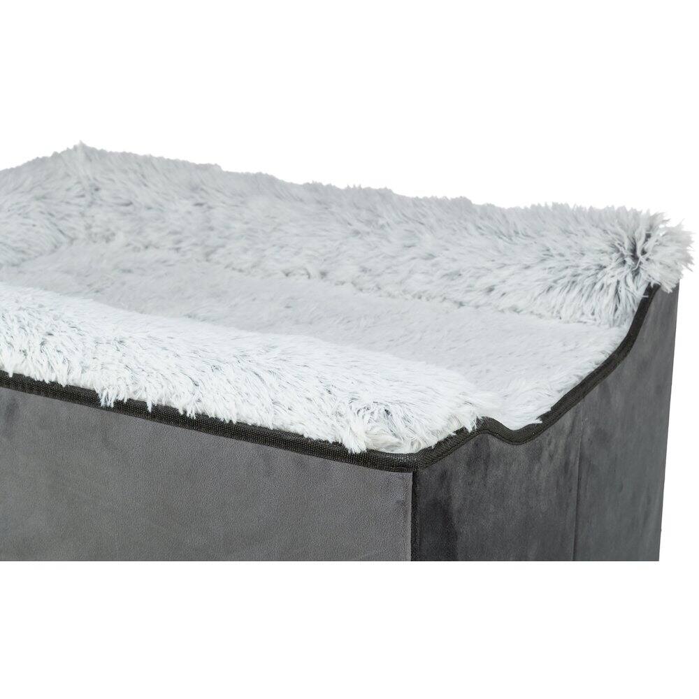 Alt View 4. TRIXIE - Harvey Velvety Indoor Condo, Foldable Hideaway, for Cats and Small Dogs, Gray - Gray.