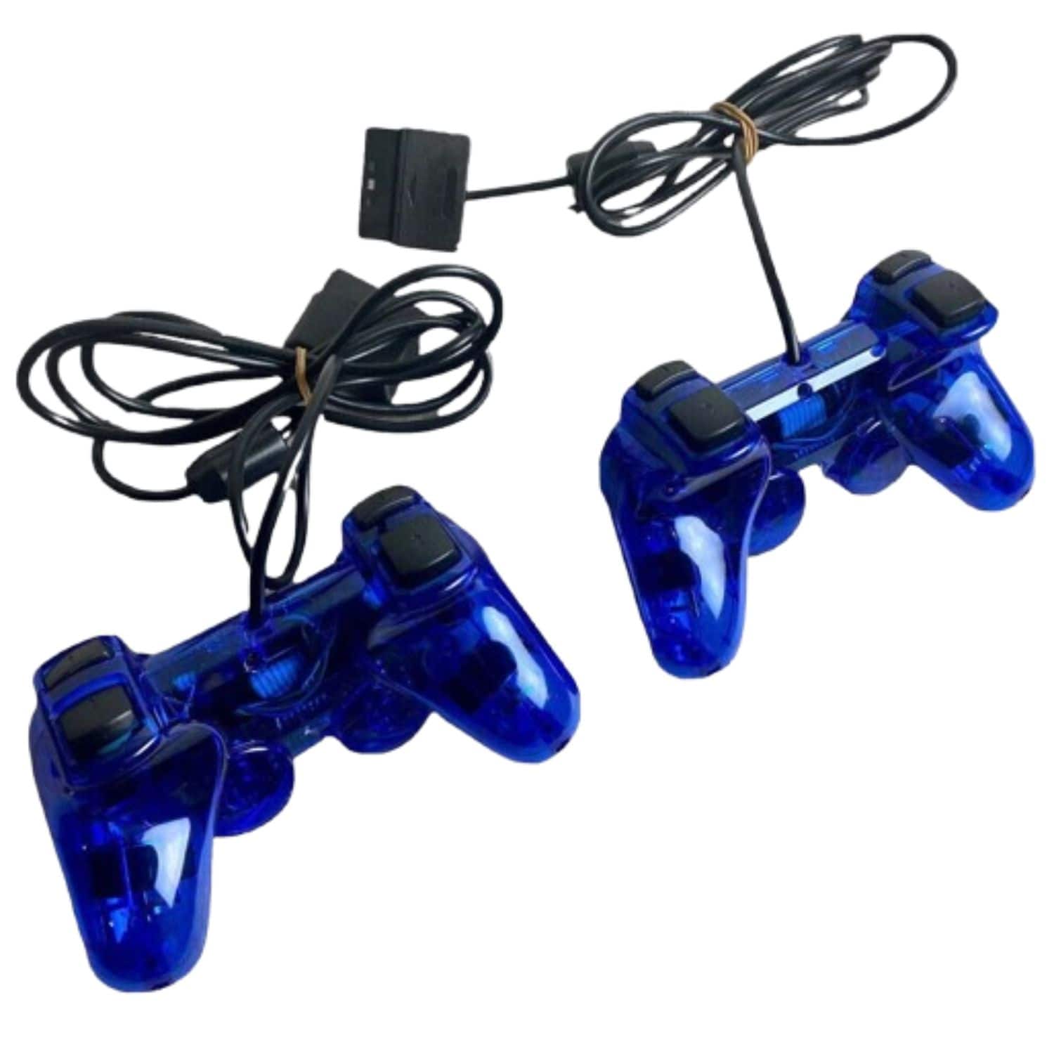 Home Collection - 2-Pack Wired Vibration Game Controller for Sony PlayStation 2 – Dual Shock Joystick Joypad - Black
