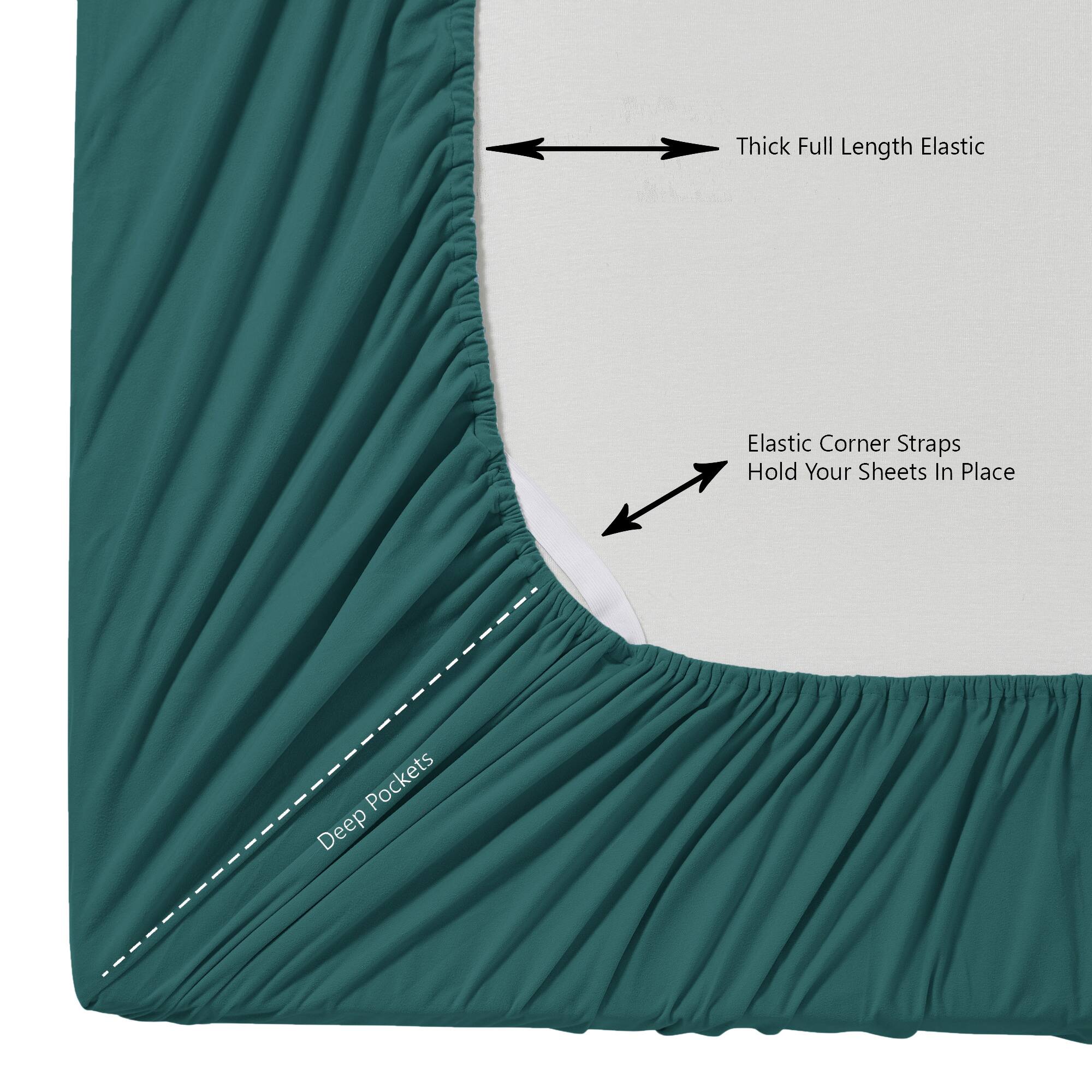 - Thick Full Length Elastic
- Elastic Corner Straps Hold Your Sheets In Place
- Deep Pockets