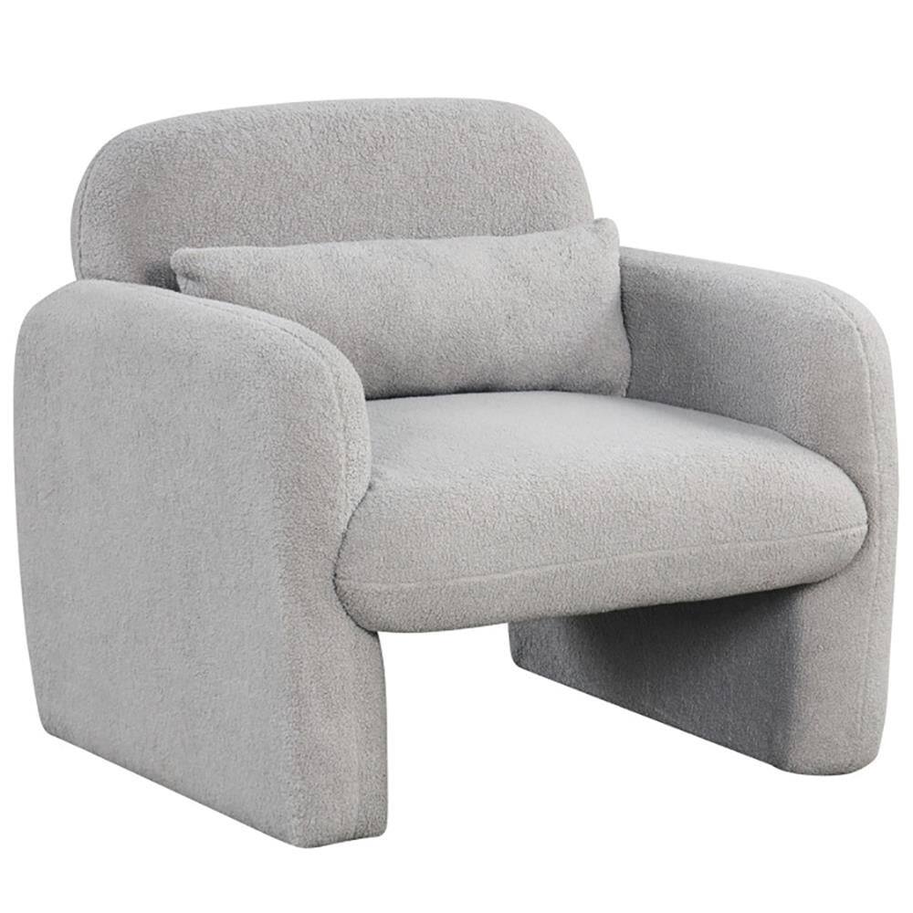 Front. Kadyn - Leisure Sofa Reading Chair, Accent Chair,Modern Accent Chair with Waist Pillow and Armrests for Living Room Bedroom-Gray - Gray.