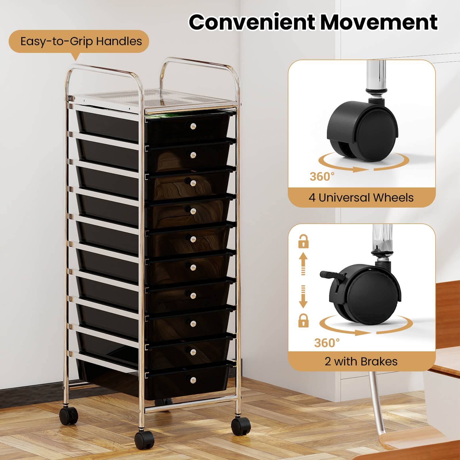 Convenient Movement  
Easy-to-Grip Handles  
360° 4 Universal Wheels  
360° 2 with Brakes