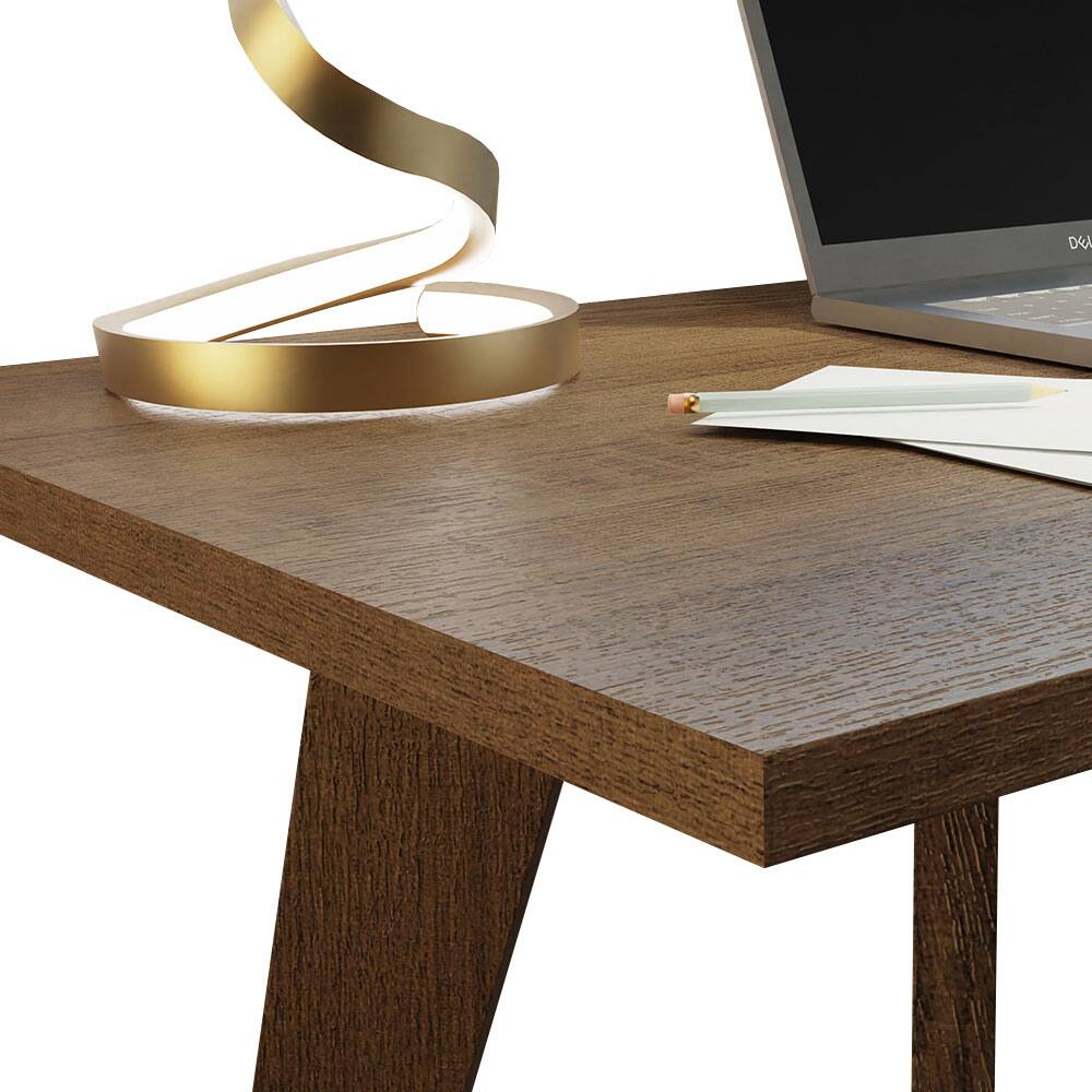 Back. Madesa - Madesa Office Computer Desk 47 Inch Wooden Unit 47 Inch - Brown - Brown.