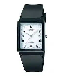 Casio - Men’s Rectangular Analog Watch with White Dial - MQ-27-7B - Black
