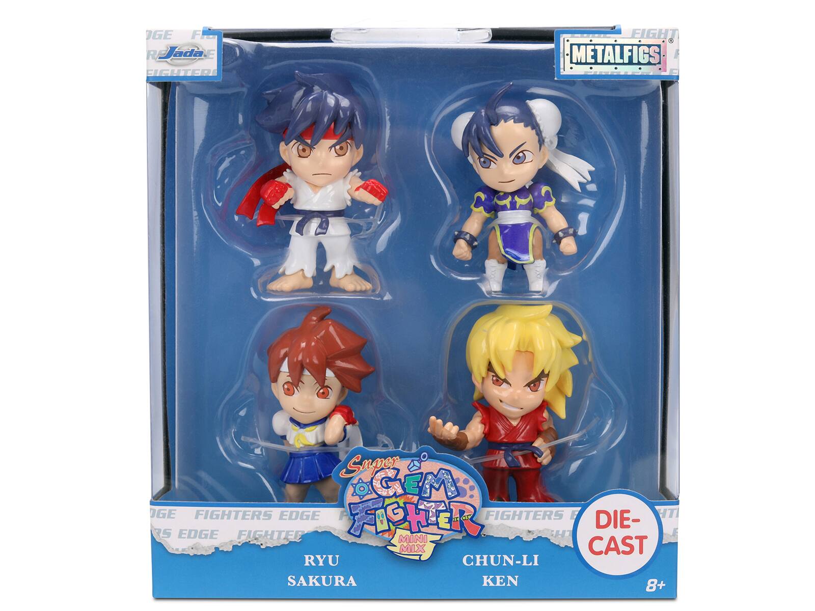 OGE FR Reada E SIGUTER EIGHT METALFIGS Snper OGEM OGE FIGHTERS EDGE FT FIGHTERS F HTI R5 EDGE FIGHTER FISHTER MINI H DIE- CAST RYU CHUN-LI SAKURA KEN 8+