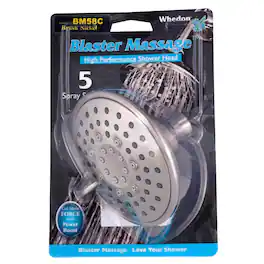 Whedon Products - Whedon Blaster Massage Brushed Nickel Nickel 5 settings Wallmount Showerhead 2.5 gpm - Silver