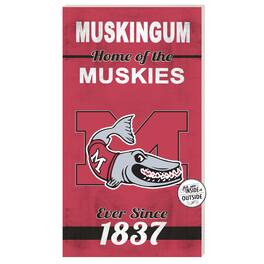 Jardine - Muskingum Muskies 11" x 20" Indoor/Outdoor Home Of The Sign - Red