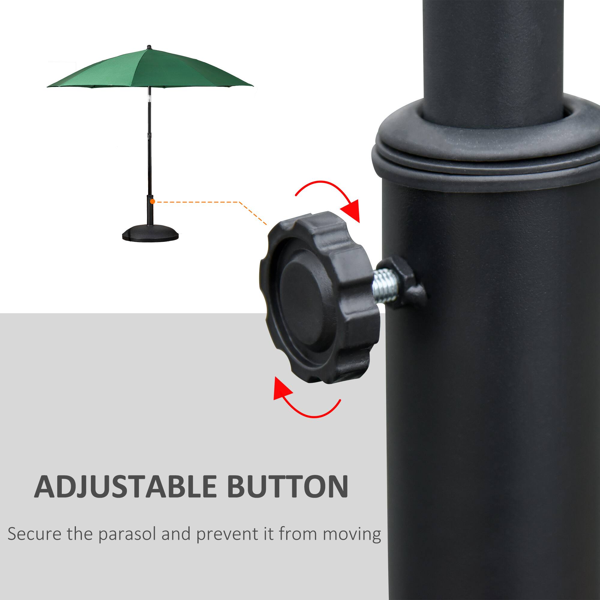 ADJUSTABLE BUTTON
Secure the parasol and prevent it from moving