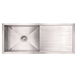 Whitehaus - Brushed Stainless Steel Commercial Single Bowl Reversible Undermount Sink - Silver