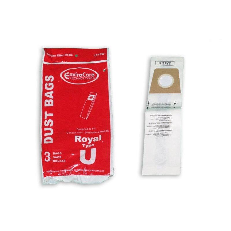 Genine Filter Media 1575W EnviroCare TECHNOLOGIES BAGS DUST Designed to Fit: Royal Type BAGS 3 BOLSAS SACS U TRASEMACK OF SOYAL SOVALAPPLIANCE MFQ FAITERED DD U TYPE