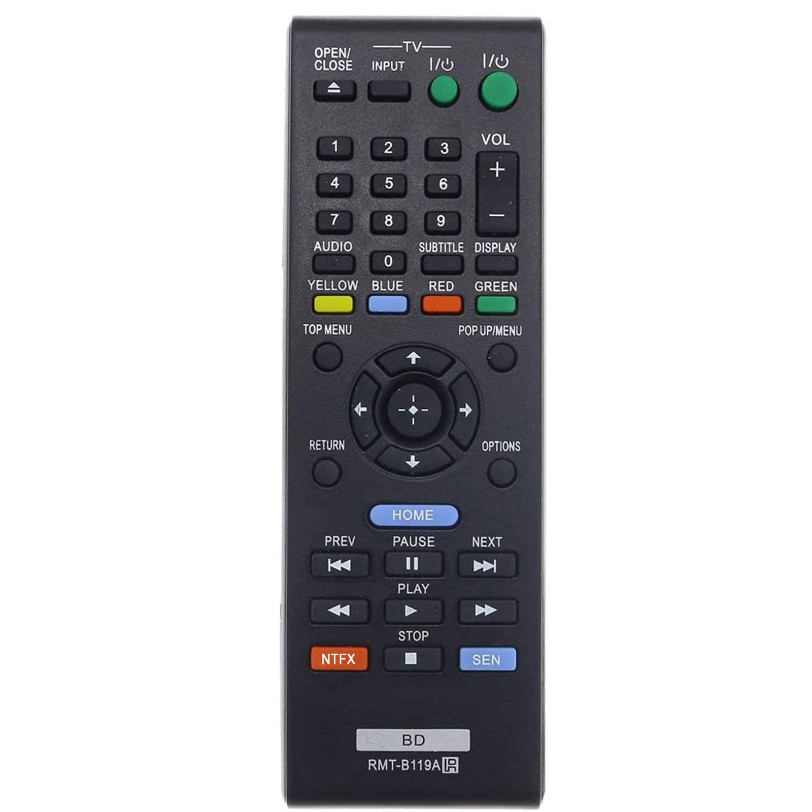VINABTY - New RMT-B119A Replaced Remote Fits for Sony Blu-Ray Disc DVD Player BDP-BX59 BDP-S390 BDP-S590 BDP-BX110 BDP-S1100 - Black
