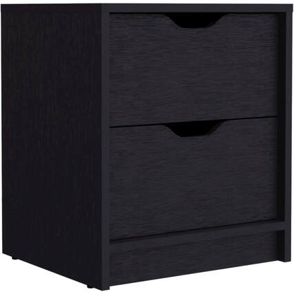 Front. TuHome - Basilea Nightstand Black MDF - Black.