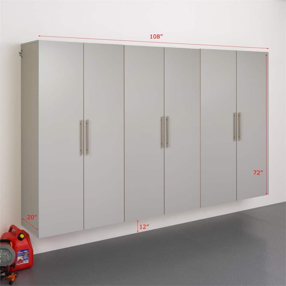 Prepac - HangUps 108" Storage Cabinet Set E - 3pc - Gray