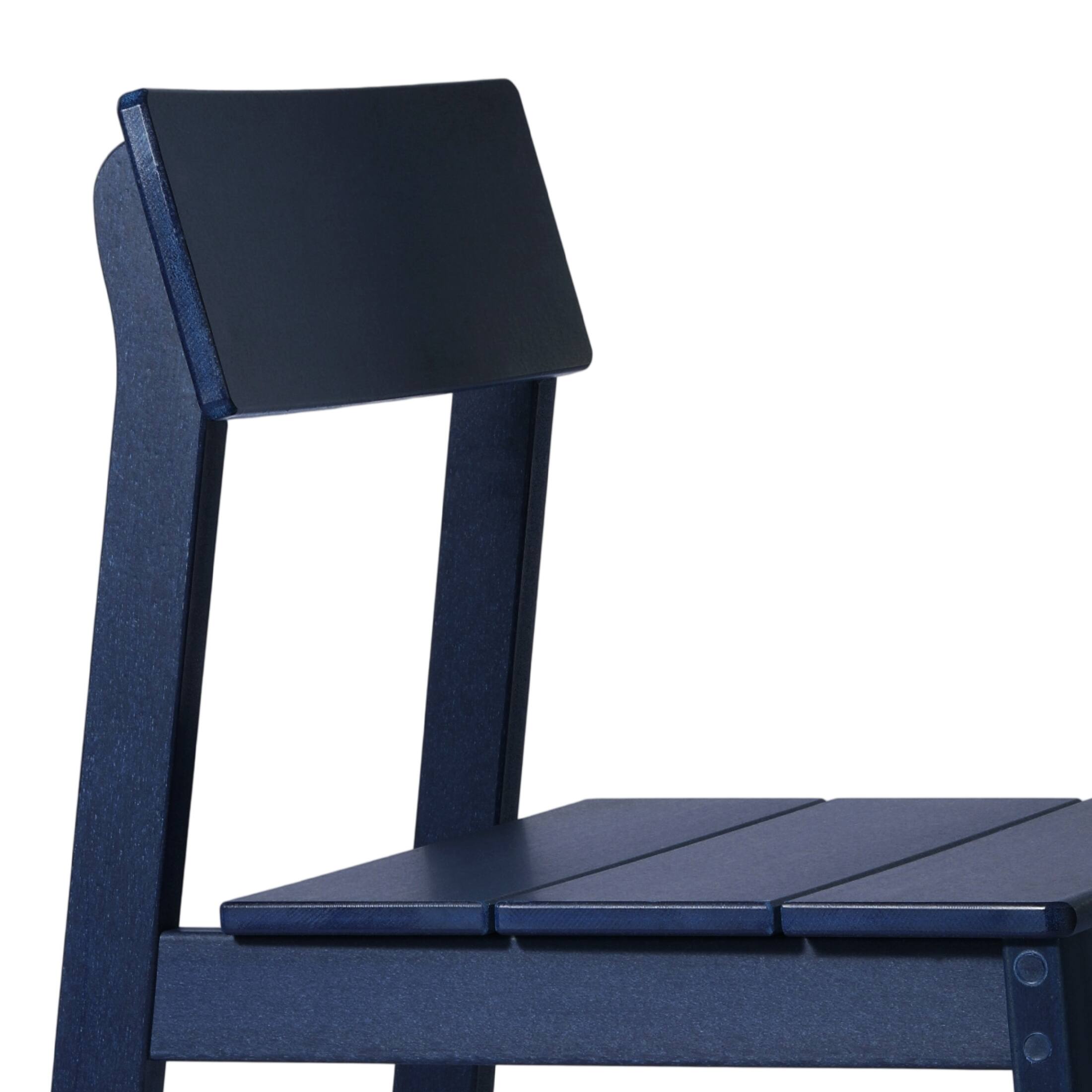 Alt View 5. WestinTrends - WestinTrends Paloma 7-Piece Modern HDPE Outdoor Patio Dining Table Set With Umbrella Hole - Navy Blue.