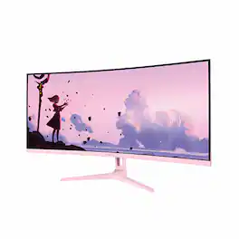 Arozzi - – Nova 34" Curved VA UWQHD 165Hz Gaming Monitor – - Pink