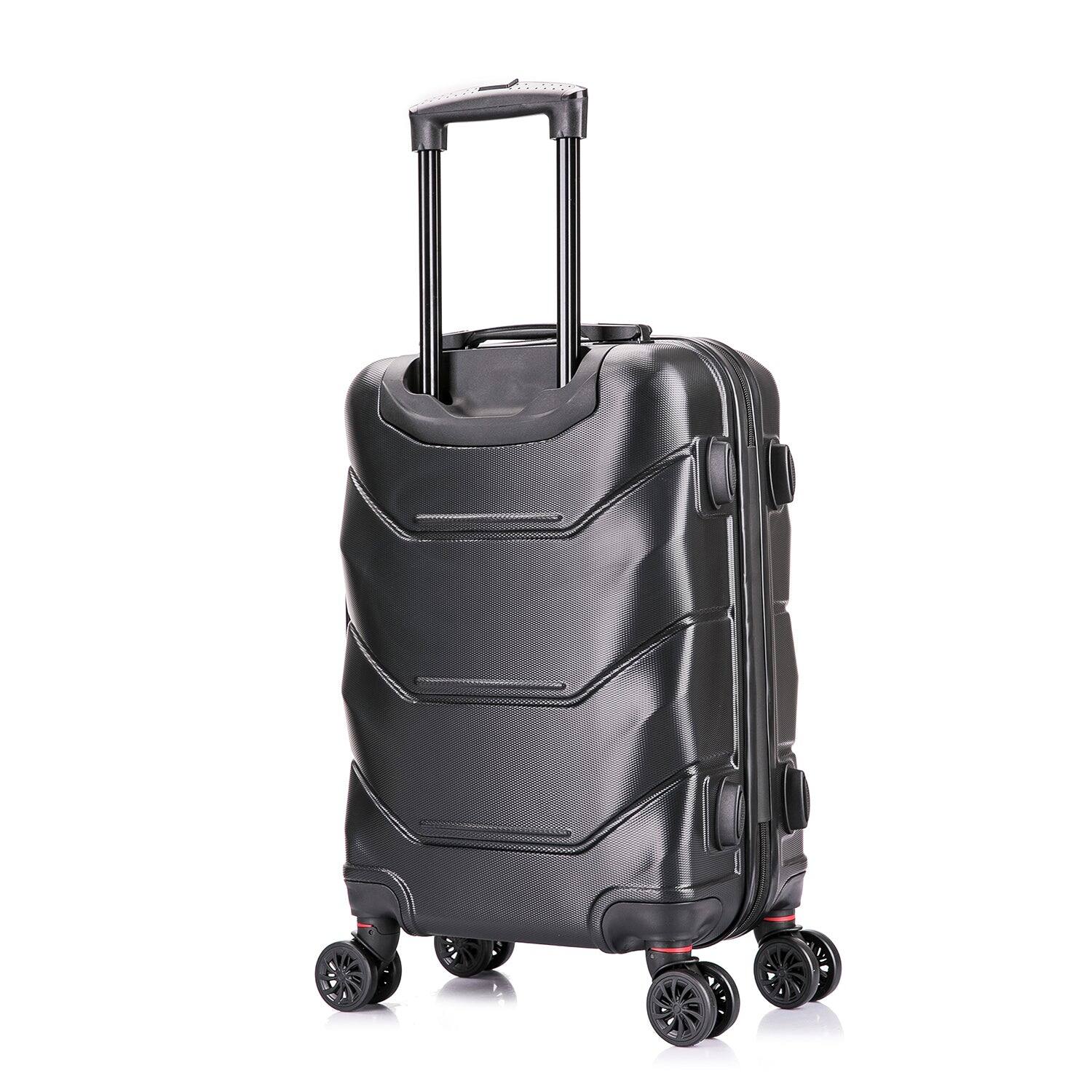 Alt View 1. DUKAP - Zonix Lightweight Hardside Spinner Luggage 20" carry-on - BLACK.