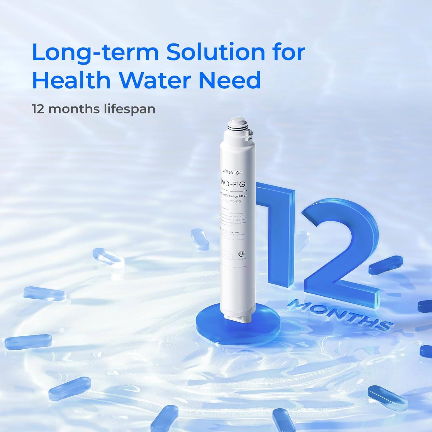Long-term Solution for Health Water Need  
12 months lifespan  

12 MONTHS