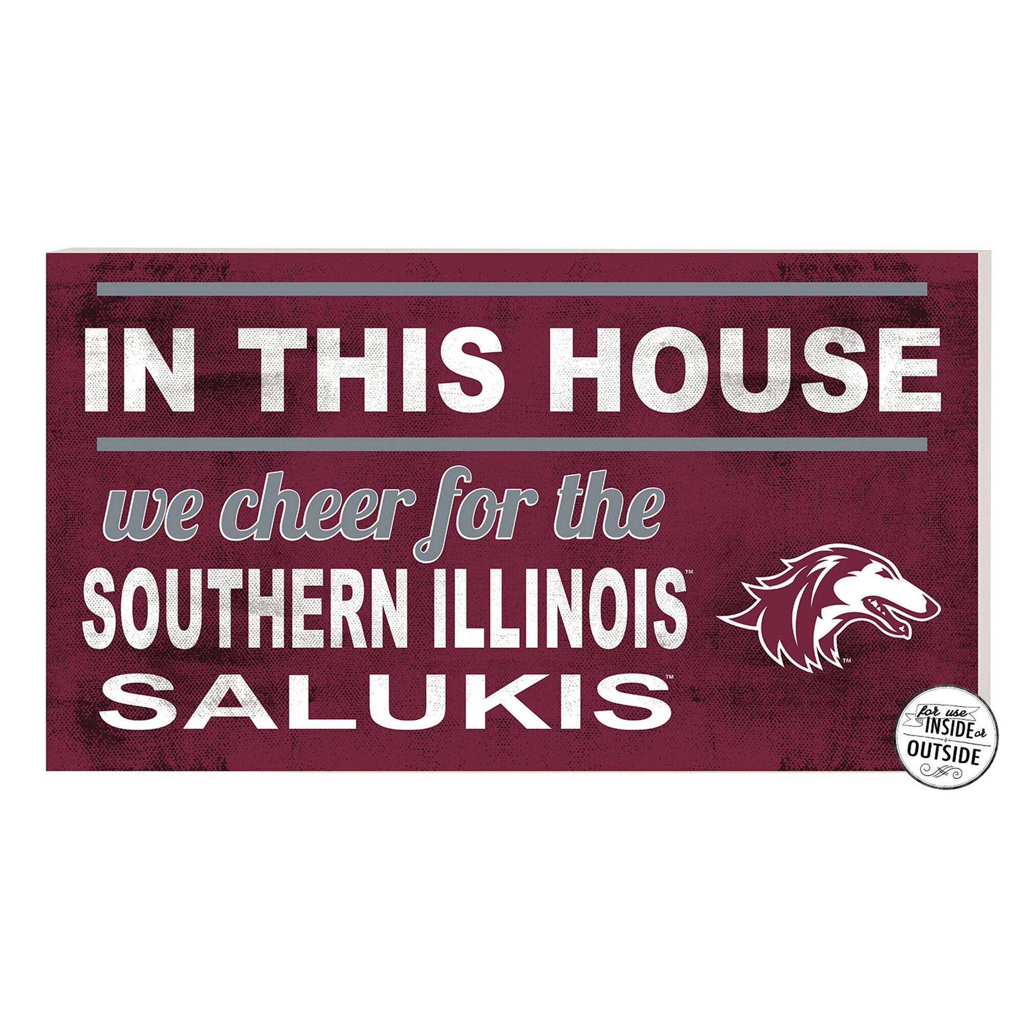 Maroon Southern Illinois Salukis 11'' x 20'' Indoor/Outdoor In This House Sign