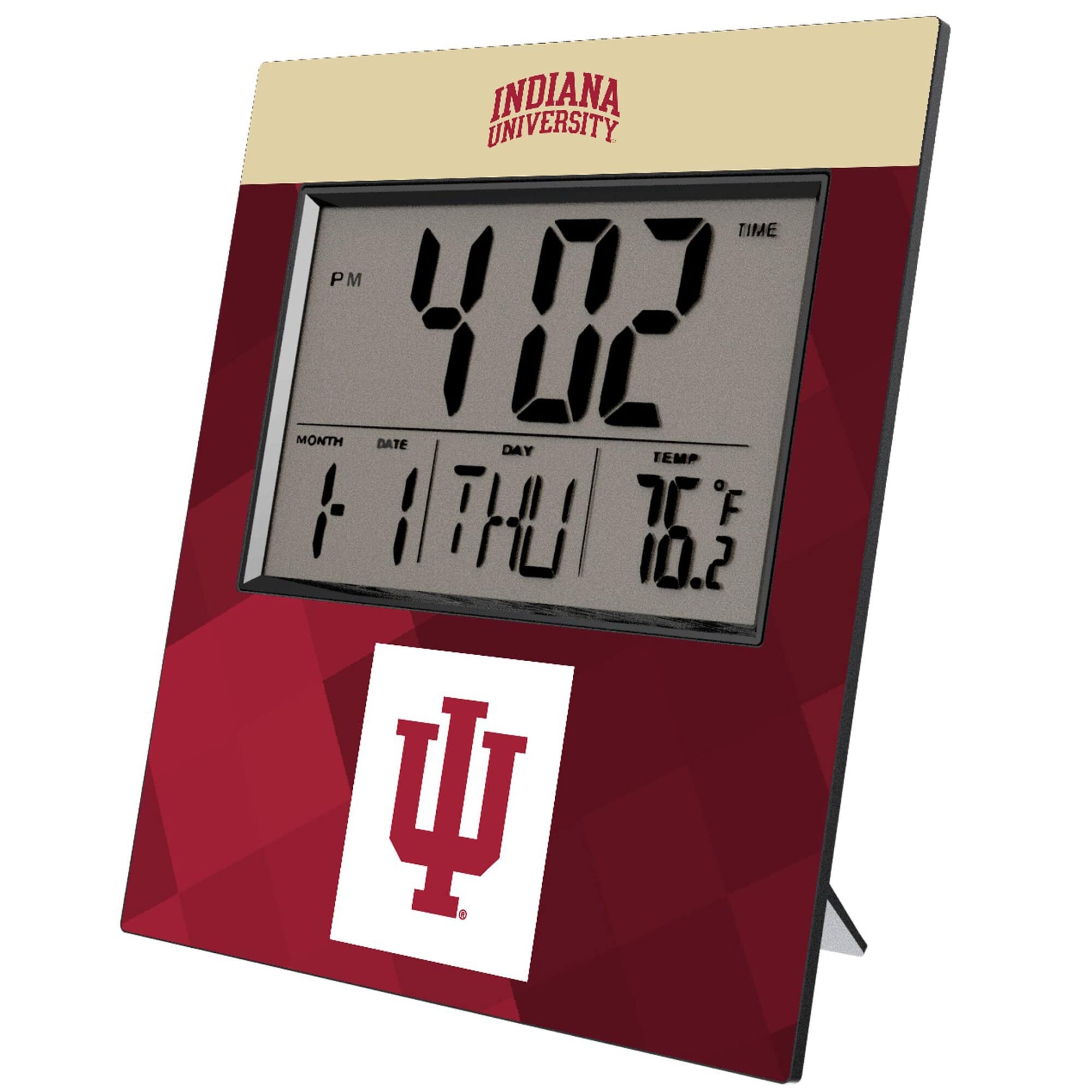 Keyscaper - Indiana Hoosiers Color Block Digital Desk Clock - Multicolor